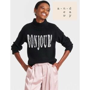 EUC. Women's Crewneck Pullover Sweater - A New Day black.